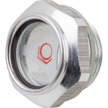 KIPP Oil Level Sight Glass With Reflector, D1=G1, D=44, 1, Aluminum K0448.42100